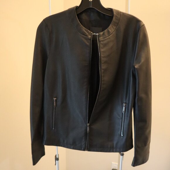 LTH JKT Black Leather Moto Bomber Jacket Soft & Luxurious Women's Size S New